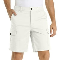 Muškarci Ležerne prilike za teretne kratke hlače Solidna boja Multi džepni gumb Sportske kratke hlače