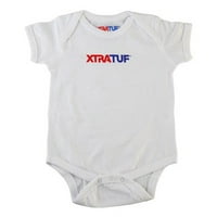 Xtratuf Kid's Baby White Onesie Bodysuit W Crew Neck & Kratki rukavi - mjesec