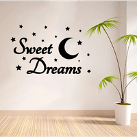 Moon Star Moons Sweet Dreams Laku noćni citati Slatki spavanje Vinil Dizajn zidne naljepnice Art Decal