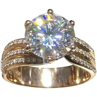 Ručno izrađen luksuzni rezan ženski angažman prsten za vjenčanje nakit poklon zlatni prsten
