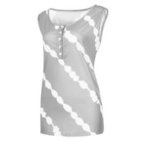 Bluze za žene, axxd modna štampa pulover majica bez rukava na vrhu Buttton Grey 14