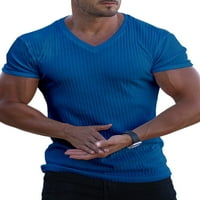 Niveer Muškarci Slim Fit V bluza za izrez Muški Ležerne prilike Ljetni vrhovi Plain Holiday Reb Modna