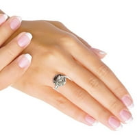 Prirodna luda čipkasta agatska ženska nakita Sterling srebrni prsten