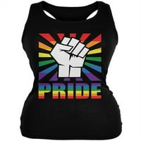 GAY Pride Pride uz podići pesnice crne juniore Mekani rezervoar - 2x-veliki