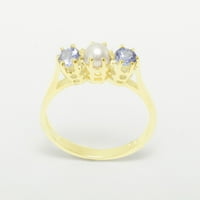 Britanci izrađeni 14K žuti zlatni kultivšilinski prsten - Opcije ženskog zlata - Opcije veličine - Veličina