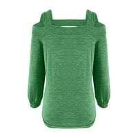 LowProfil košulje za žene Ležerne prilike s dugim rukavima Off ramena šuplje od pune labave zimske pad