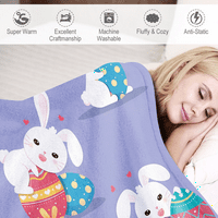 Uskršnji dekoracija Bunny flanel pokrivač za kućni kauč krevet i kauč topli udoban krevet pokrivač Uskršnje