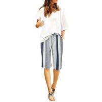 Tking modne ženske hlače modne ležerne džepne džepne trake na plaži na plaži na planoj hlačama za žene