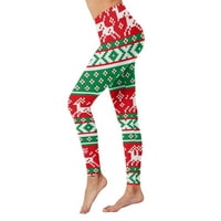 Meke tajice za žene Tummy Control Božićni serija serija serija visoke strukske hlače za hlače za jogu