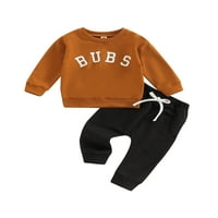 MA & Baby Baby Boy Outfits Pismo pamučne dukseve hlače Duksev odjeća 0- godina