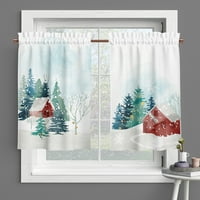 Capreze božićni zakloni Dekor kratkog panela Pocket šipke Moderni prozor za ciralu za zavjese Poluveni slojevi Style-J 42x63in * 2pc