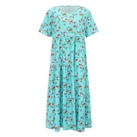 Miayilima Ljetne haljine za žene dame Ljeto Plaža Midi haljina Udobna haljina Ležerne prilike labave cvijeće