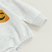 Qinghua novorođenče za bebe Djevojka Dječak duks romper Halloween bundeve lubanje Print dugih rukava Slaba za jesenje siva 0 meseci