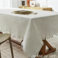 Bijeli Japan Poklopac za prašinu od pune boje pamučna posteljina pogodna za stolni stol za kavu