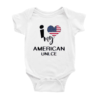 Srce Moje američko unre United States Love Flag Fent Roman Baby Bodysuit