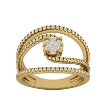 Araiya 14k žuti zlatni dijamantni bajparski prsten za žene, veličine 6.5