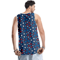 4. jula Grafički mišićni majica bez rukava Red Blue Stars Eagle USA zastava 3D tenkovi za muškarce Grafičke