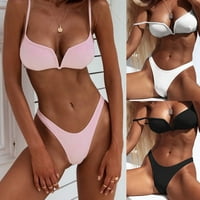 Žene seksi dva bikinijasta set push-up u obliku slova V-izrez brazilski grudnjak trokuta dno thong kupaći