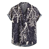 Muška majica kratkih rukava Summer Casual Ispis Jednostruka pamučna posteljina pamučna majica majice
