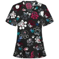 Ženski vrhovi okrugli dekolte cvjetni bluza Radna odjeća Ženska majica Kratki rukav Ljeto Siva 4xl