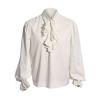 Muška gusarska majica Renaissance Victorian Gothic Srednjovjekovni gornji vintage Ruffled Carlary Uloga