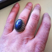 Lapis Lazuli Mans Ring, prirodni nakit Lapis Lazuli, srebrni prsten, srebrni prsten, rođendanski poklon,