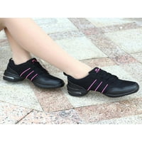 Ženske djevojke Dancing tenisice Prozračne jazz plesne cipele Casual Atletic Walking Cipele Black Pink