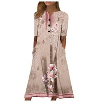 Feternsko žensko ljeto Ležerne prilike za ispis modne V-izrez kratkih rukava s kratkim rukavima suknja