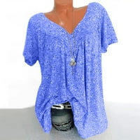 Cleance ženske bluze za rad Profesionalne žene Ljeto Loop Fit Plus size kratki rukav V-izrez za bluzu