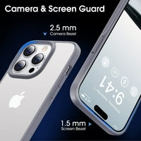 [Shoot otporan na minimalistički] Matte iPhone Pro CASE [10ft Mil-Studek zaštita] [ZERO-TIHR mat plovilo]