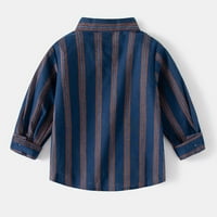 Dječja toddler Flannel Stripe košulja s dugim rukavima kauč s dugim rukavima dolje dječaci Dječji džepovi
