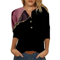ŠumaySashe Bluuses majice za žene za žene ljeto rukava V izrez cvjetni tiskani putni labavi majica TEE