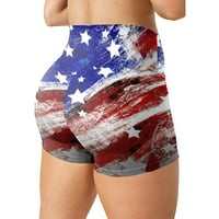 Ženske joge kratke hlače visoka struka u američkoj državi zastava 4. jula Patriotske kratke hlače za