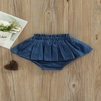 0-4Y modne dječje djece Djevojke traper kratke hlače elastična struka plutaju ruffle solid color ljeto