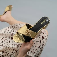 Eczipvz Ženske cipele zatvorene nožne sandale za žene Ležerne prilike ljeti izdubljeno Vintage Wedge