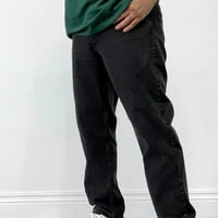 Ležerne prilike traper hlače za muškarce Solidne boje tanke-fit pranja traperice konusne pantalone sa