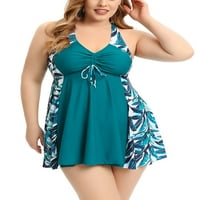 Grianlook Ženske kupaći kostim plus veličina kupaći odijela V izrez Swimress Seaside Plivanje odijelo