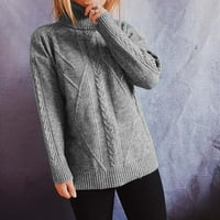 Odeerbi turtleneck džemper za žene pletene džemper trendy casual dugi rukav jesenski džemper pulkveri