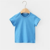 Caveitl 6-7 godina dječje dječje djece Djevojka Udobna majica s kratkim rukavima TOP Sky Blue