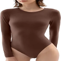 Ženska posada Crta dugih rukava BodySuit drugi kože osjećaj seksi tijela odijeva ženska odjeća