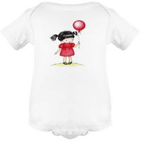 Djevojka sa crvenim balonom bodi dječjem dječjem dojenčad -image by Shutterstock, novorođenče