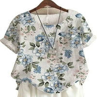 Žene Ljetni cvjetni cvjetni kratki rukav majica Majica Labave casual bluza