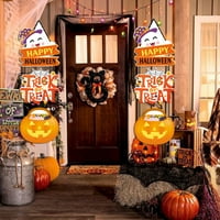 Set Halloween Viseći znakovi vrata - sablasni Ghost bundevi dizajn - jasni uzorci - pogodni za unutarnju