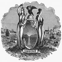ALENGORY: COMMERCE. Nameričko graviranje, 19. vek. Poster Print by