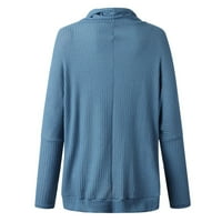 Ženski modni vrhovi džemper Ležeran pletena majica s visokim vratom dugih rukava s dugim rukavima bluza