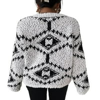 Ženski džemperi Ležerni geometrijski Vrući pulover C Black and White L