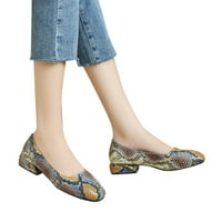 Modne proljeće i ljetne ženske cipele Ležerne prilike s niskim potpeticama Ravna zmija uzorak plitka usta