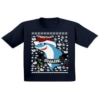 Neugodni stilovi ružna božićna majica za baby Boys Girls Blue Xmas Shark Baby majica