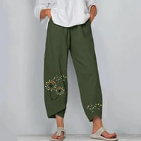 Hlače za žene Trendne pantalone pojačane noge elastične struke Lady Wide Cvijeće Ispis 3D životinjski uzorak haljine ženske hlače
