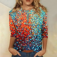 Majice za rukav za žene Ljetni casual labavi fit puloveri plus veličine radne meke otiske modne bluze